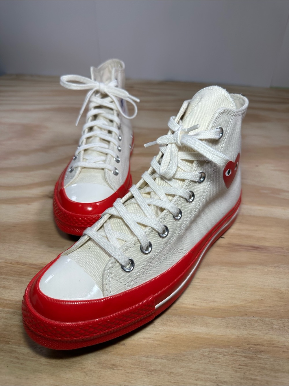 NWB CDG Play Converse Chuck 70 High Pristine Red Sole Mens 7 Womens 9 A01794C